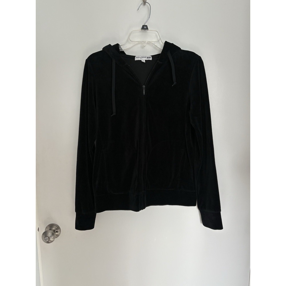 Uniqlo Ines De La Fressange Hoodie Women Large Black Sweatshirt Full Zip M